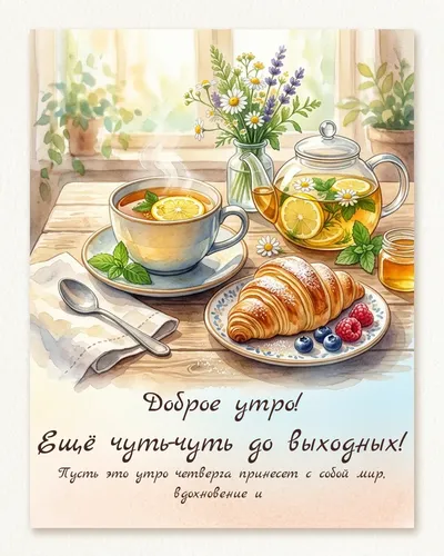 Доброе утро! Ещё чуть-чуть до выходных! — morning tea 06